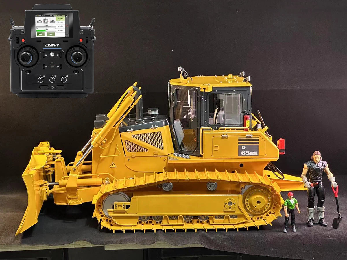 RC Bulldozer 1/9 D65 Hydraulic RC Bulldozer Metal Model Toy with Light and Sound System Remote Control Car Model Toy