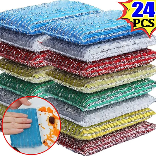 Sponge Rags Steel Wire Non-oil Brush Rag Reusable Double Sided Cleaning Cloth Dishrag Dishcloth Kitchen Cloths Towels Products