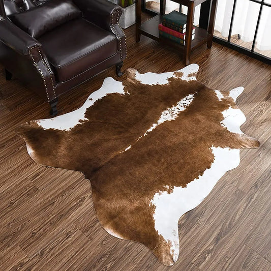 Imitation Cow Leather Area Rug Room Decor Carpet Industrial Style Carpets for Living Room Modern Rugs for Bedroom Floor Mats