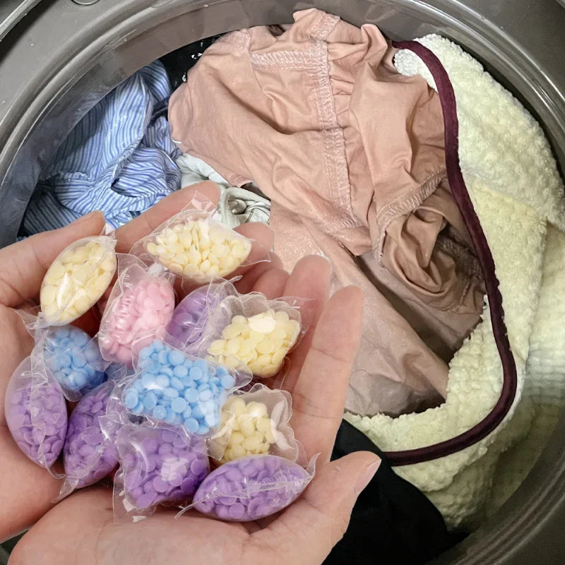 10/20/30Pcs Colorful Laundry Fragrance Beads Water Soluble Softener Pod Lasting Fragrance Protective Clothing Laundry Ball Gel