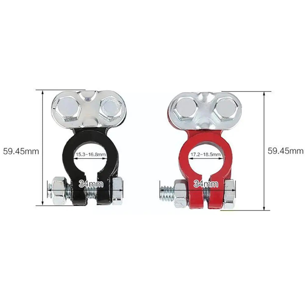 1 Pair Automotive Car Boat Truck Battery Terminal Clamp Pile Connector Battery Head Terminal Clip Aluminum-magnesium Alloy I0P5