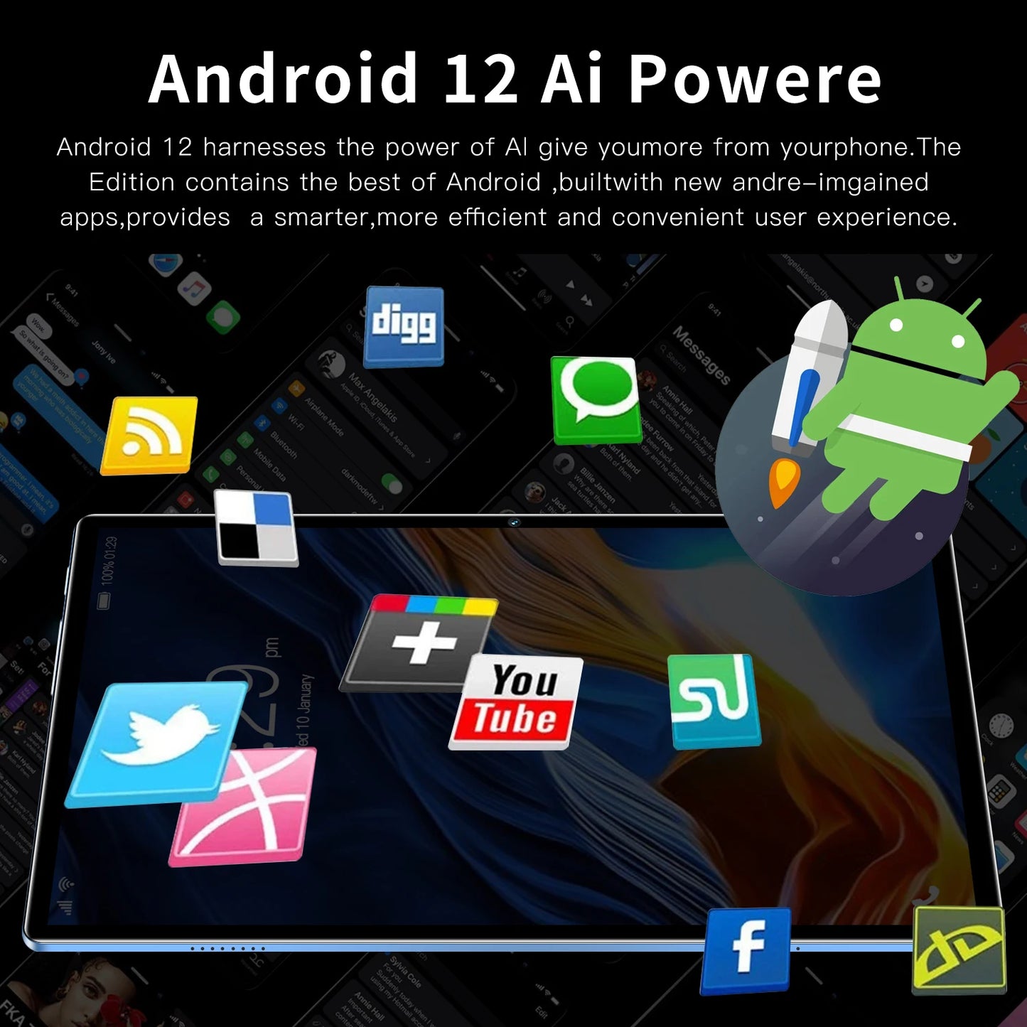 2024 Original Global Version 12GB+512GB Tablets PC Tablet Android 12.0 Pad 6 Pro 5G Dual SIM Card or WIFI HD 4K Mi Tab