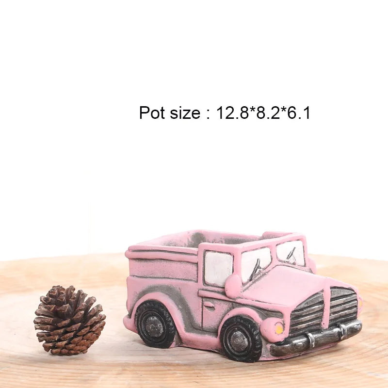 Car Flowerpot Silicone molds Car bus Design Garden plant potted Concrete Pot Mold Homemade Cement flowerpot mold tools