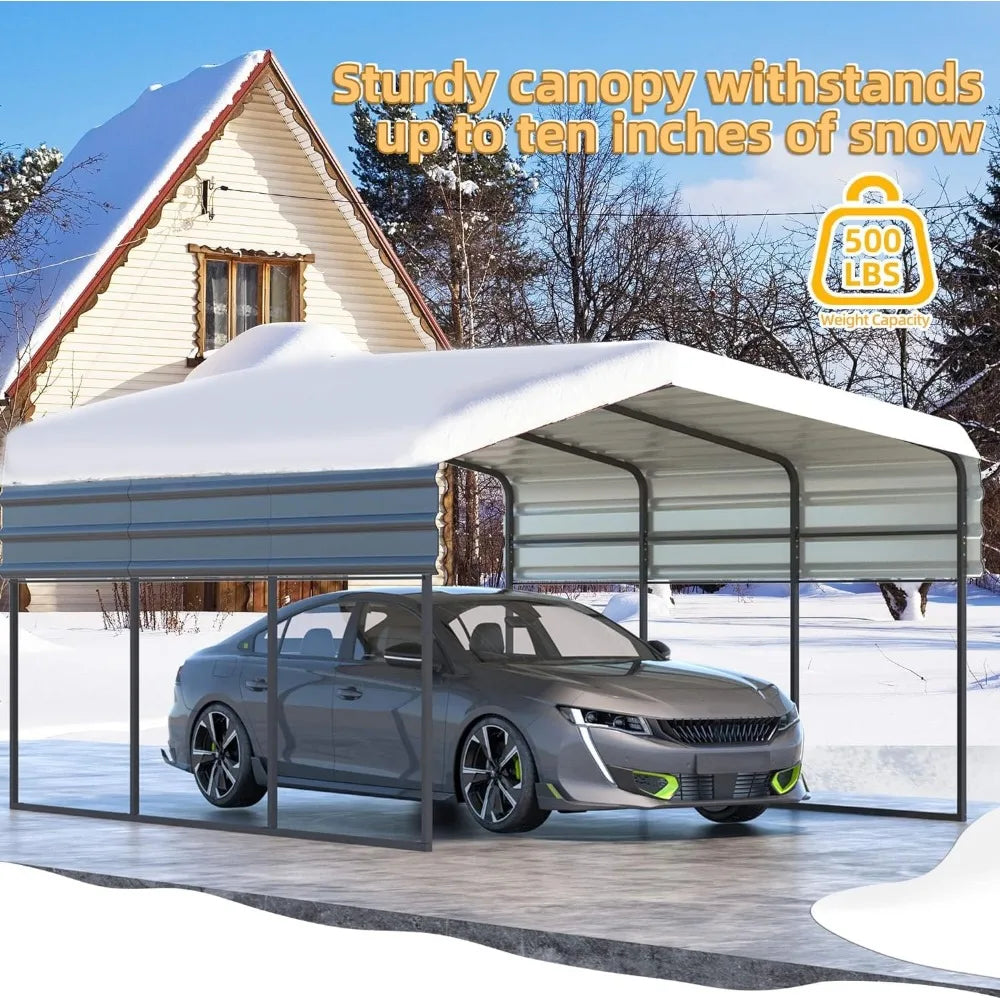 Carport Garage,with Galvanized Steel Roof - 10'x15'x8.4' With Metal Frame, Prefab Carport Garage For Cars,and Tractors,carports