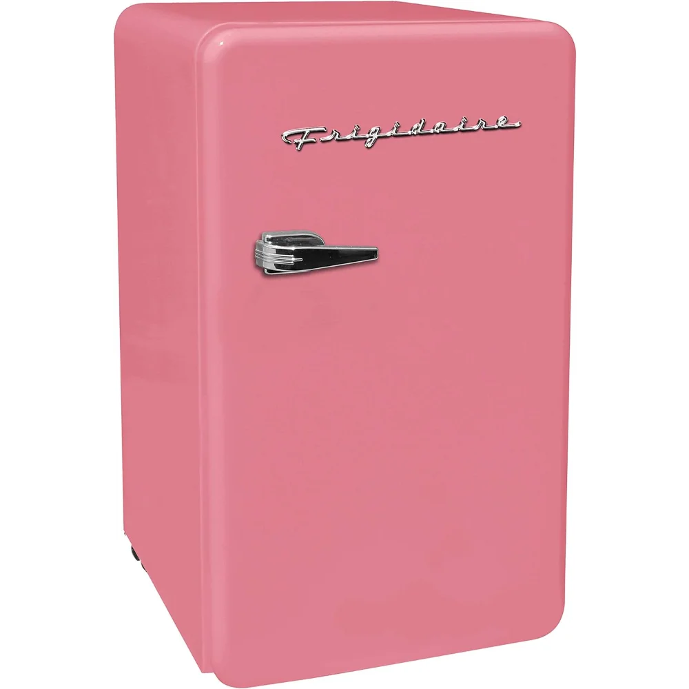 Frigidaire EFR372-PINK 3.2 Cu Ft Pink Retro Compact Rounded Corner Premium Mini Fridge & Keurig K-Mini Coffee Maker