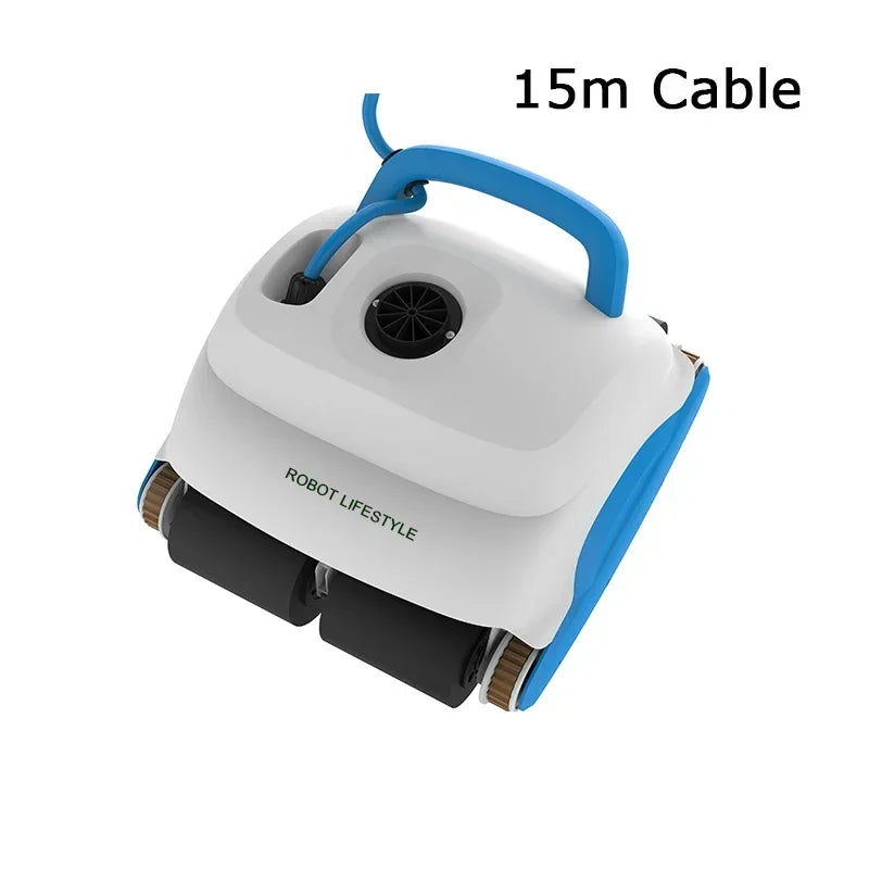 Swimming Pool Vacuum Cleaner Robot Automatic Equipment 40m Cable Washer Wall Step and Floor,Bluetooth and Remote Controller