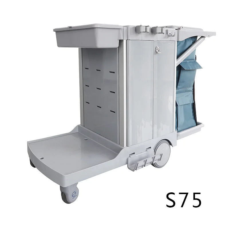 Wholesale Restaurant Service Multifunction Hotel Plastic Housekeeping Serving Folding Cleaning Trolley Janitorial Cart