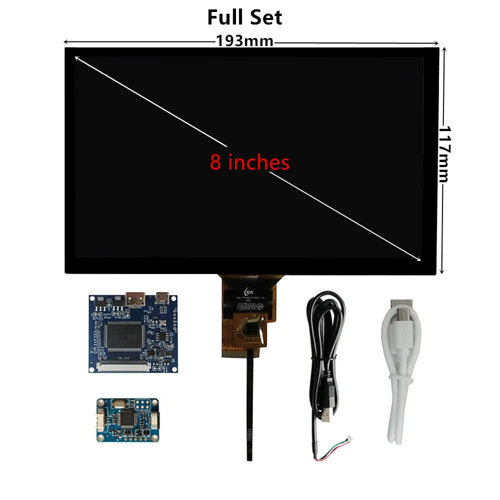 8 Inch 1024*600 HDMI-Compatible Screen LCD Display Driver Board Monitor Digitizer Touchscreen For Raspberry Pi Computer PC