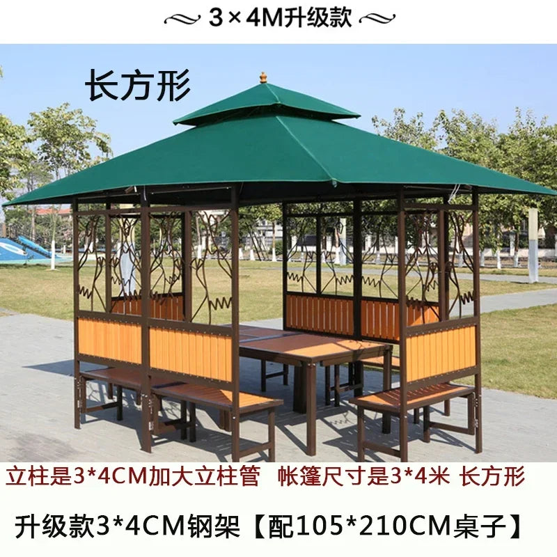 Courtyard pavilion four-corner pavilion anti-corrosion wood sun shed park leisure awning outdoor awning tent