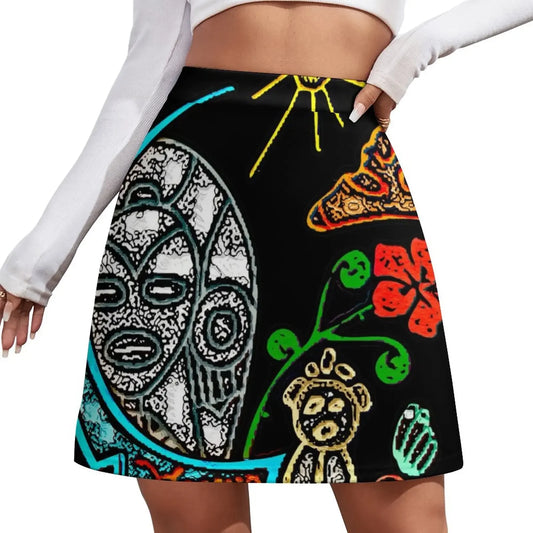 Atabey Goddess Taino Symbols Puerto Rico Mini Skirt japanese kawaii clothes luxury clothes women kawaii skirt japanese style