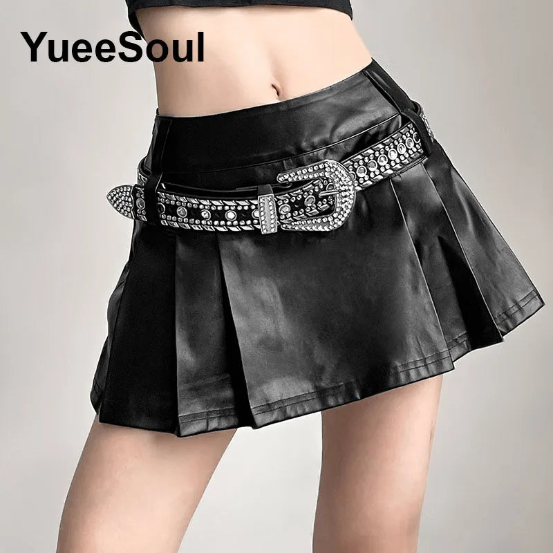 Gothic Mini Skirts 2024 New Harajuku Punk Goth Dark Grunge Y2K High Waist Women Skirts 2000s High Street Women's Skirt