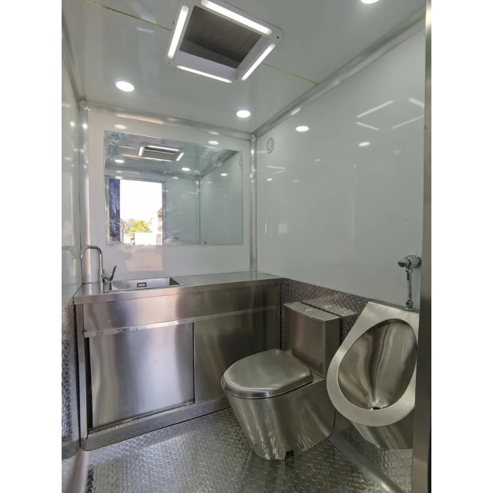 Worksite Movable double Bathroom Portable Container Portable Toilet Luxury  Toilet Room