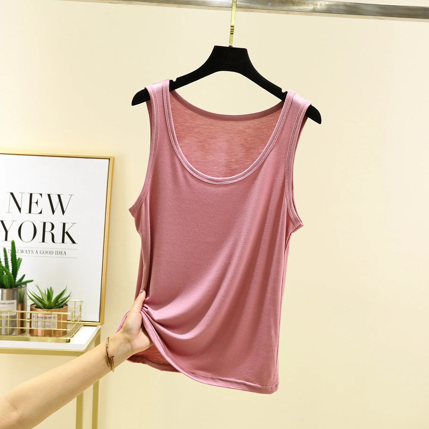 Solid color O-Neck Tank Tops Plus size Summer women's T-shirt Sleeveless basic Camis Tee Top all match