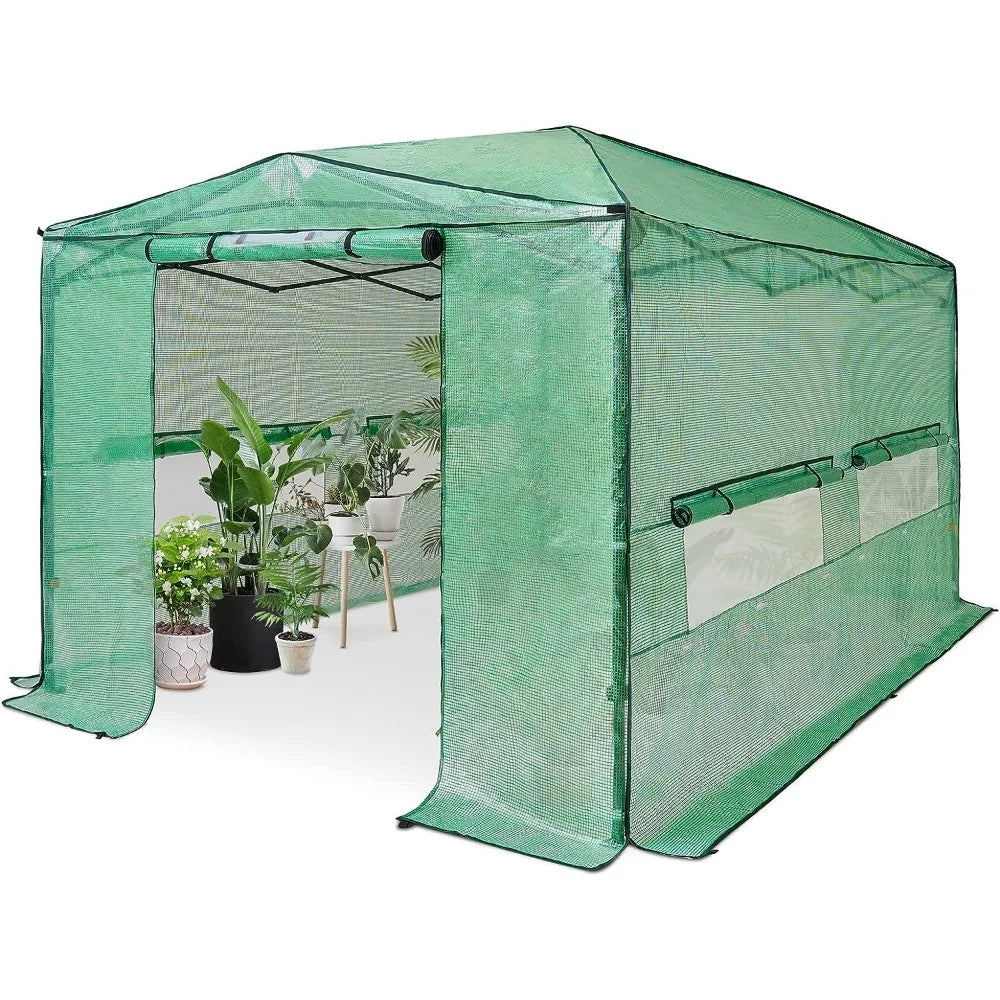 Greenhouse Garden 8'x12' Portable Greenhouse Pop-up Greenhouse Indoor Outdoor Plant Gardening Canopy Green Buildings Supplies