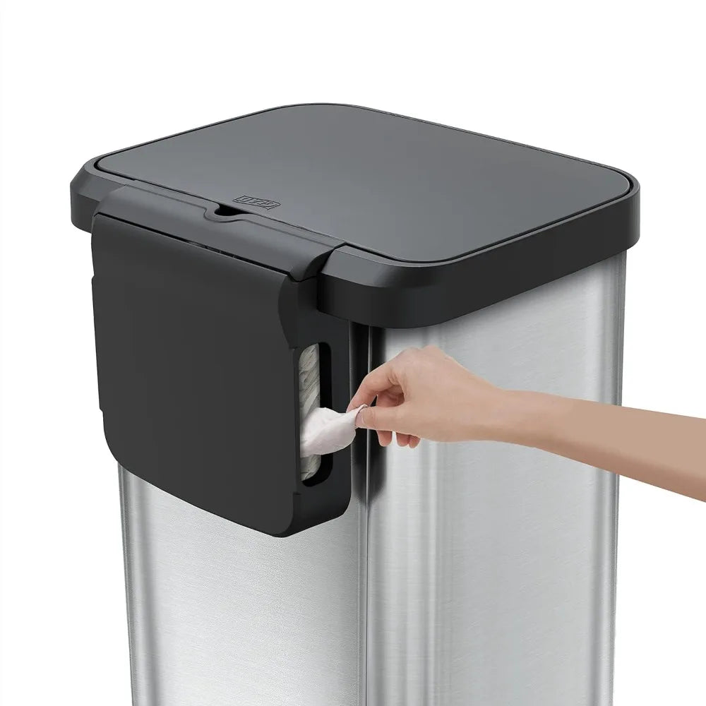 Stainless Steel Step Trash Can with Clorox Odor Protection | Large Metal Kitchen Garbage Bin with Soft Close Lid, Foot Pedal