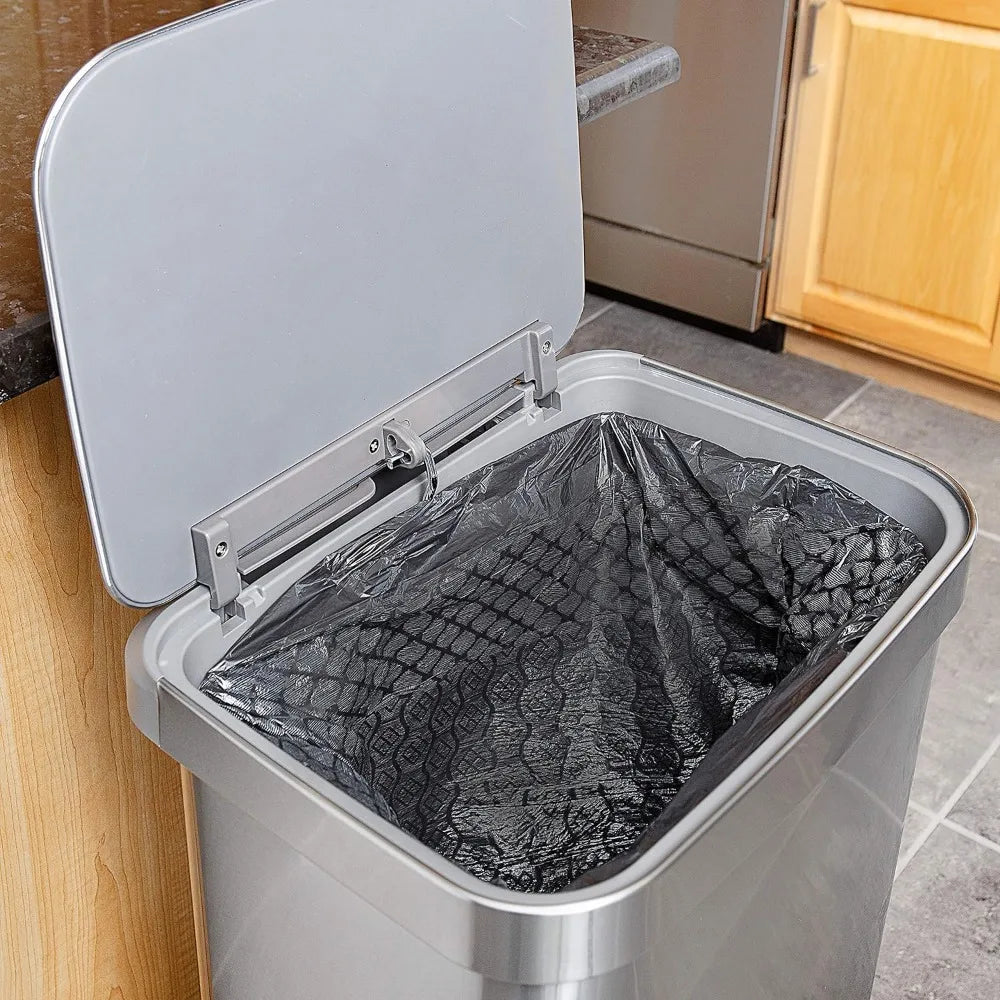 Stainless Steel Step Trash Can with Clorox Odor Protection | Large Metal Kitchen Garbage Bin with Soft Close Lid, Foot Pedal