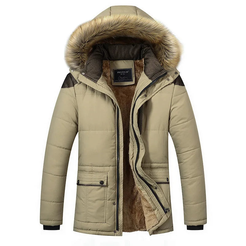 Parkas Trend Large Size Cotton-Padded Men's Casual Loose Comfortable Thick Warm High-Grade Keep Warm Coat