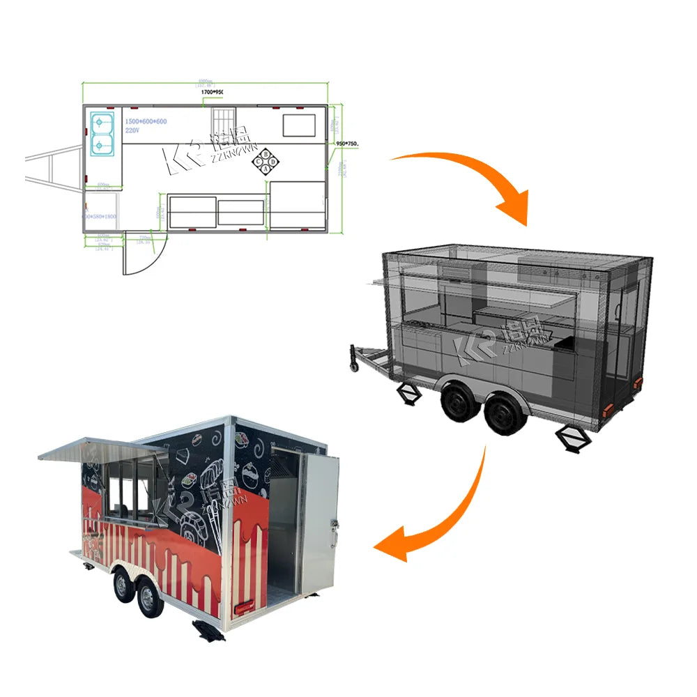 Mobile Full Shed Food Truck Coffee Bar Food Truck With Full KitchenFast Food Truck