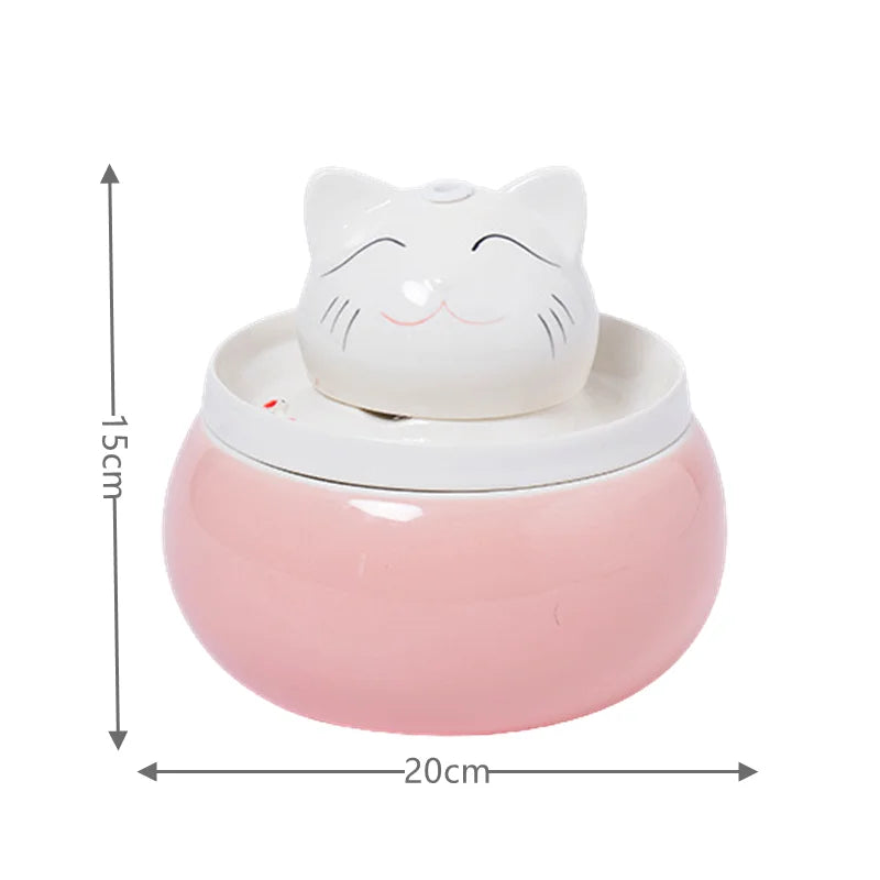 Automatic Ceramic Drinker for Pets,Cat Water Fountain,Indoor Decor,Dog Drinking Bowls,Cat Waterer Dispenser,Cat Accessories USB