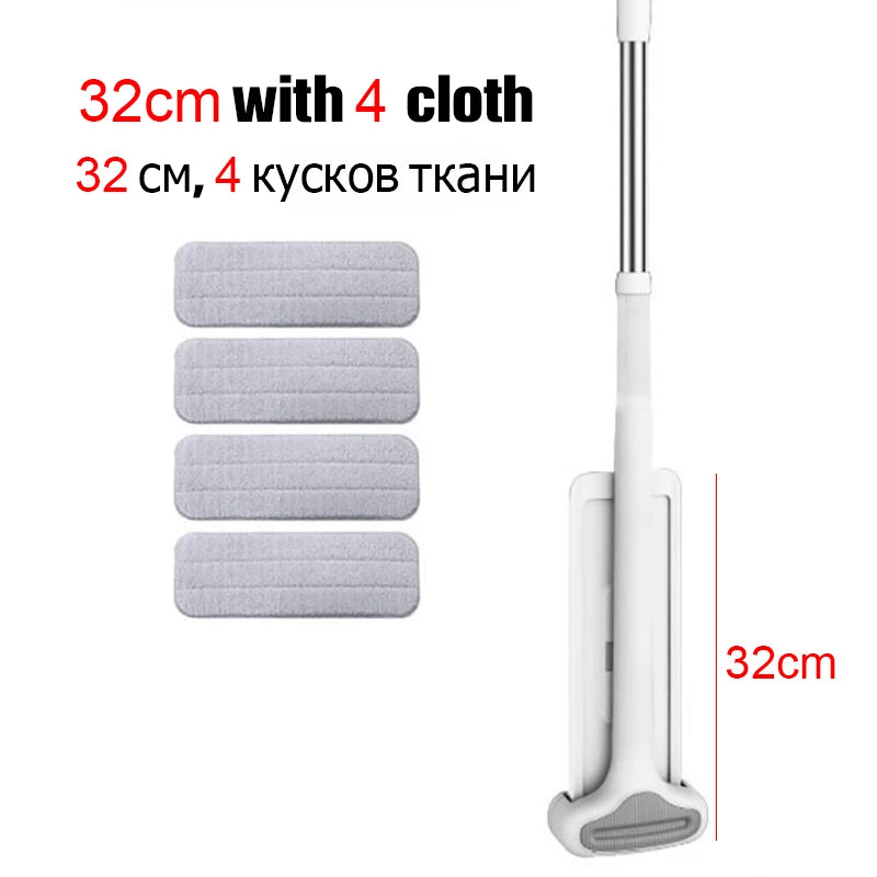 Squeeze Flat Mop Wet Dry Replacement Magic Self-squeezer Mop Magic Mop No Hand Wash Household Cleaning Tools Home