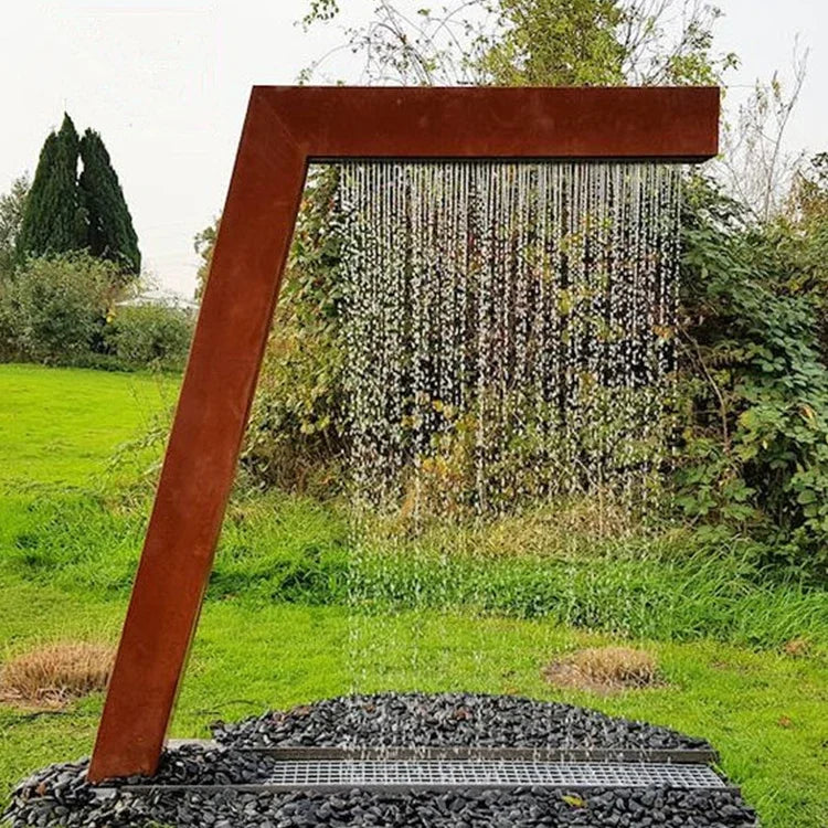 Customize decoration garden modern corten steel bowl spillway waterfall outdoor corten water fountain