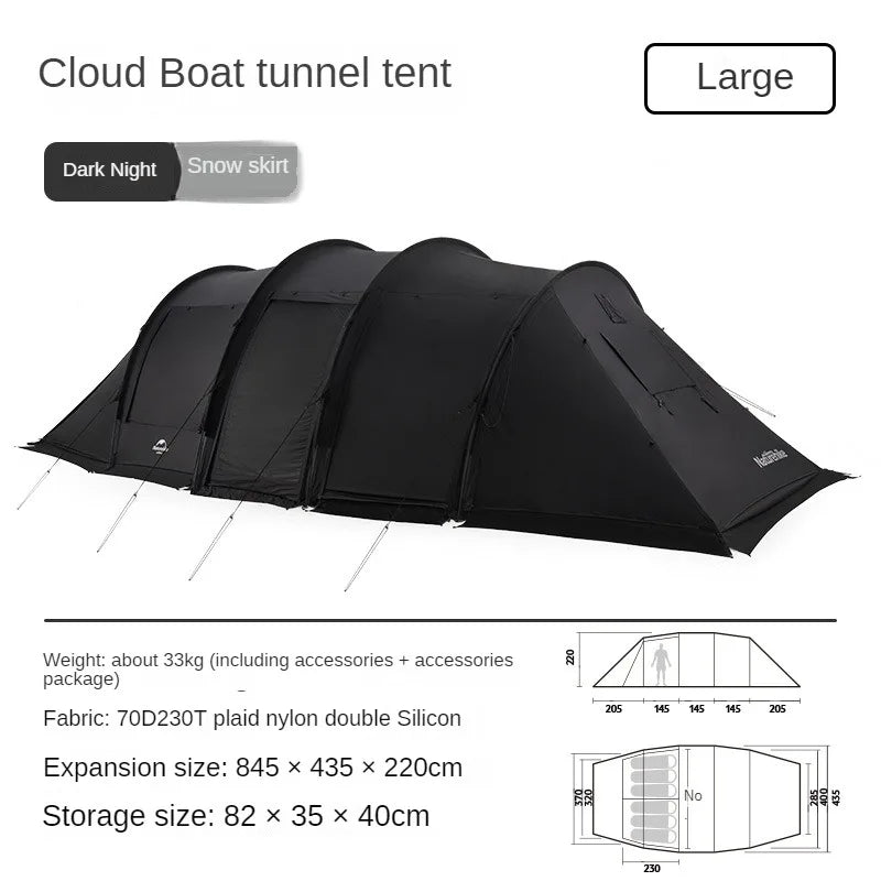 Camping Tents Family Waterproof Double Layer Camping Tent Outdoor Shelter Winter Glamping Tunnel Type Tent Naturehike Mongar