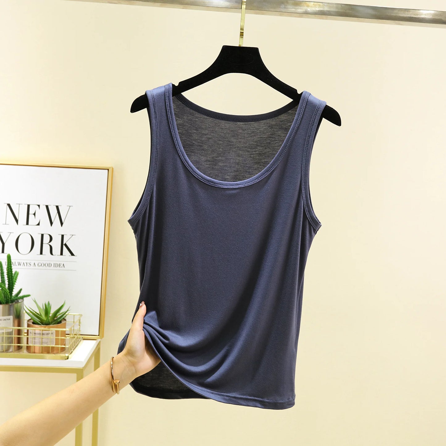 Solid color O-Neck Tank Tops Plus size Summer women's T-shirt Sleeveless basic Camis Tee Top all match