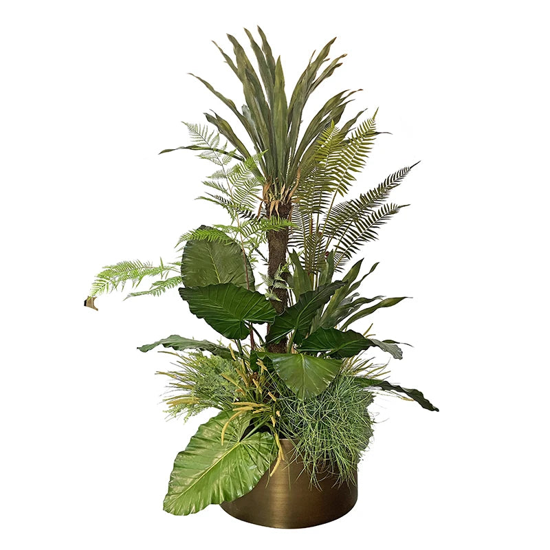 Wholesale High Quality Potted Plants High-End 100cm Diameter Metal Pot Decorative Artificial Tree