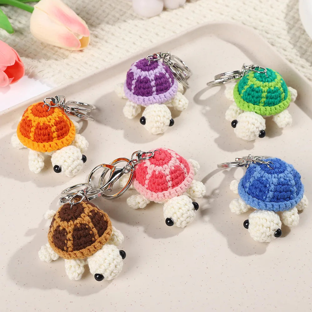 Handmade Knitting Crafts Sea Turtle Keychain Yarn Hook Materials Kit DIY Amigurumi  Wool Crochet Backpack Hanging Birthday Gifts