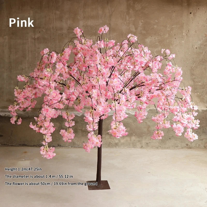 14pcs Artificial Cherry Tree Simulation Plant Fake Simulated Flower Tree Living Room Hotel Wedding Decoration Home Party Furnish