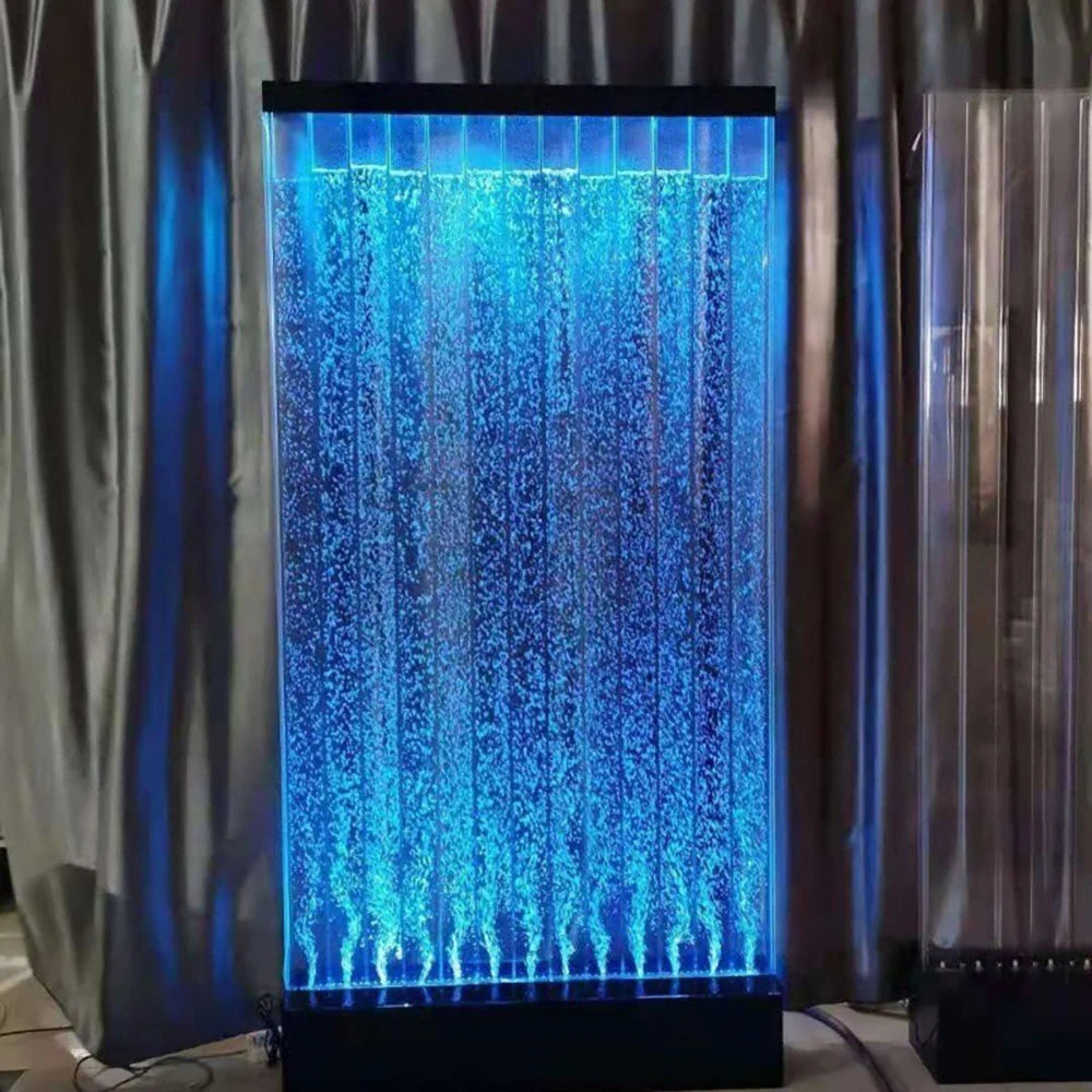 Customized Waterfalls Wall Acrylic Technics Outdoor Bubble Wall Water Panel With Led Light