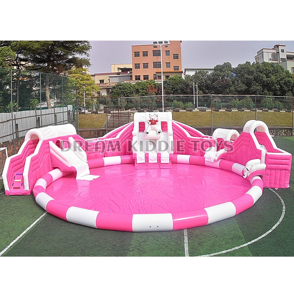 16m Inflatable water park pool and slide combination inflatable commercial water slide Amusement park Equipment