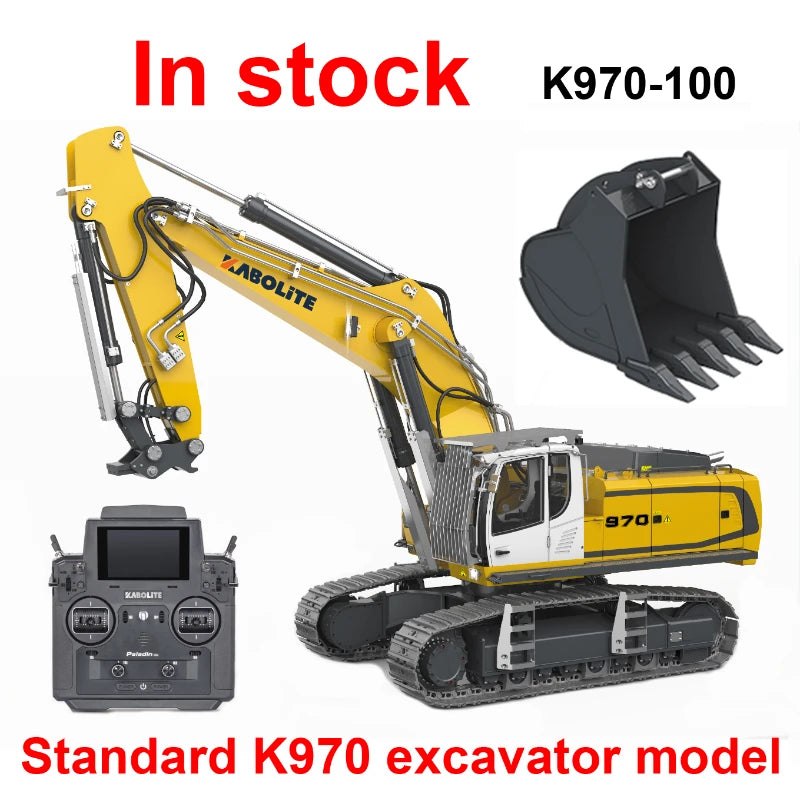 RC 1/14 Hydraulic Excavator Model Upgraded Version K970 100S PL18EV 18 Metal Excavator Model Boy Toy KABOLITE