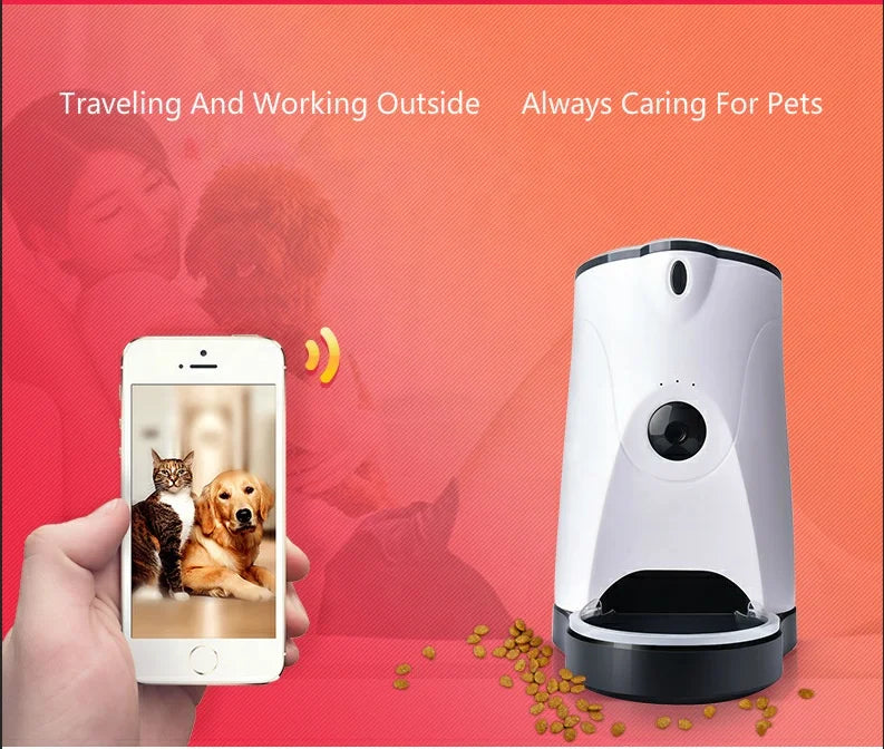 Automatic Feeder With Camera Pet Food And Water Bowl Smart Intelligent Dogs And Cats Feeder Controlled On Mobile APP