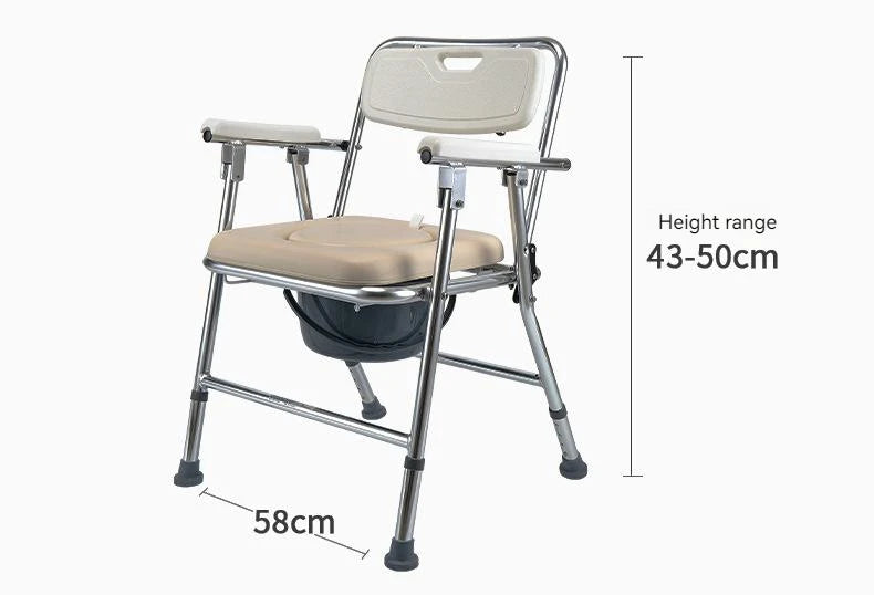 Toilet portable commode chair Health Care Aluminum Folding Disabled Toilet Chair for Adult