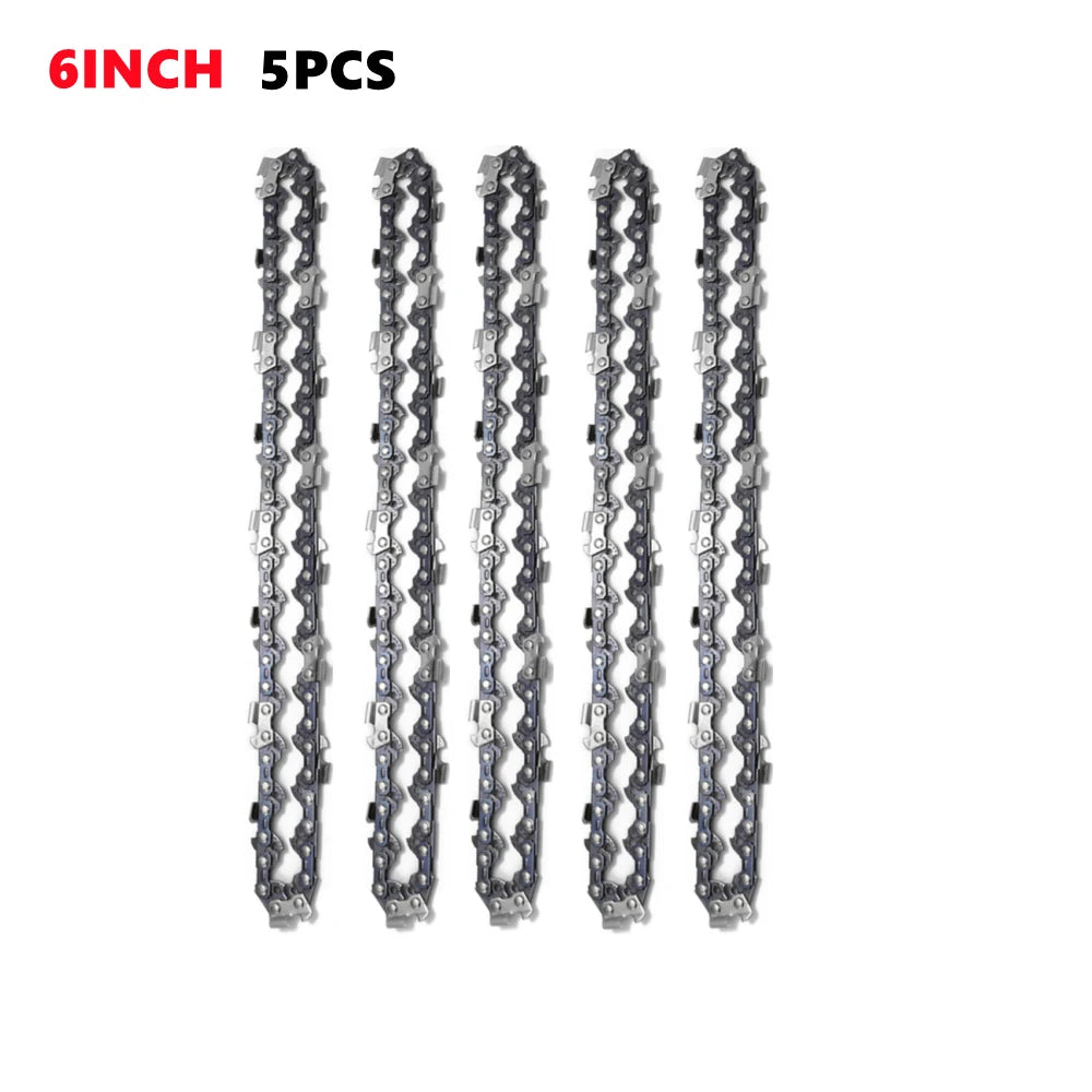 1/3/5pcs 6 Inch Mini Chainsaw Chain Set Cordless Electric Saw Chain Wood Branch Cutting Sharp Chains Blades Replacement