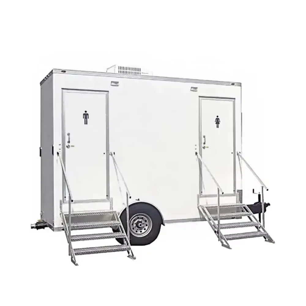 Worksite Movable double Bathroom Portable Container Portable Toilet Luxury  Toilet Room