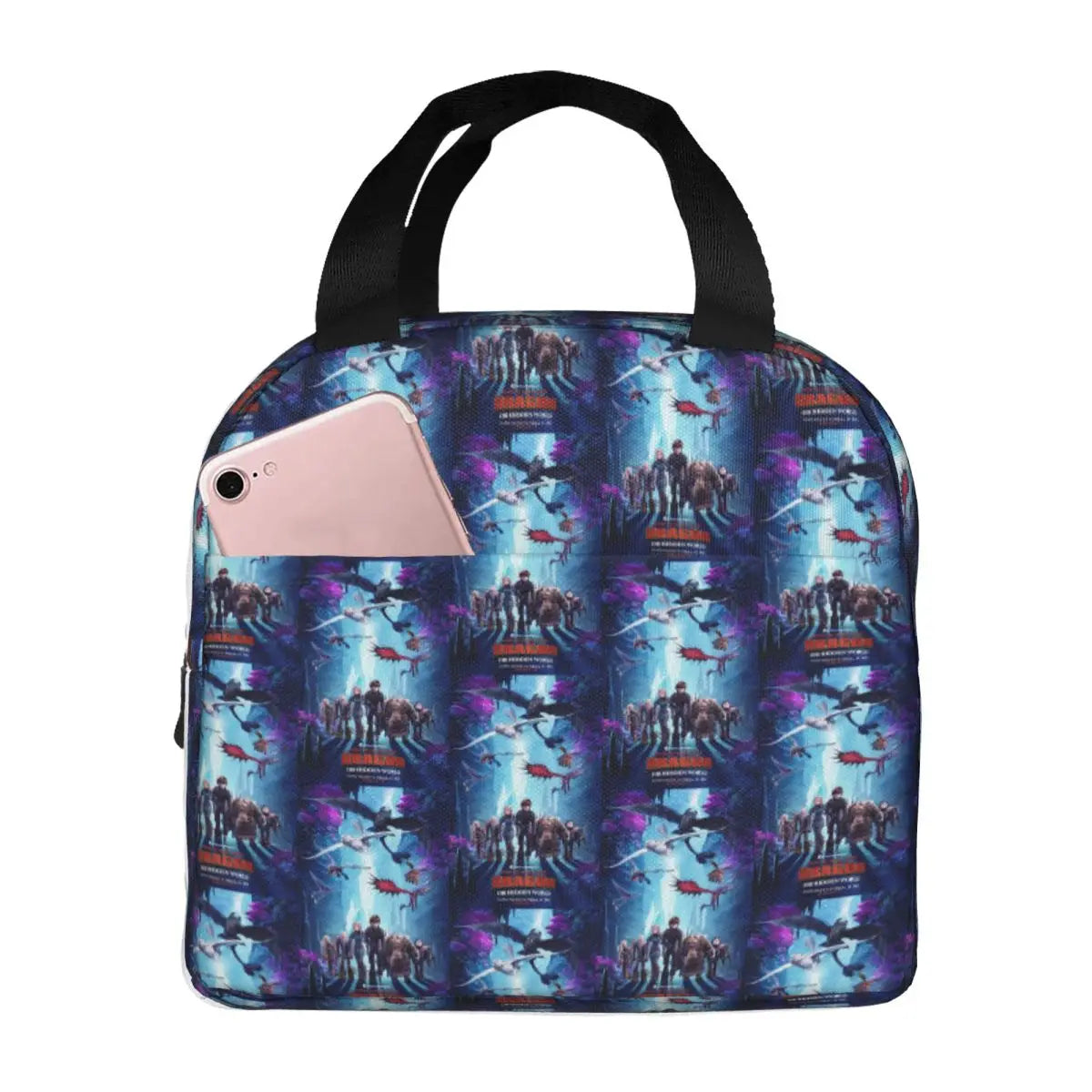 How To Train Your Dragon Lunch Bags Insulated Bento Box Lunch Tote Picnic Bags Cooler Thermal Bag for Woman Student Work