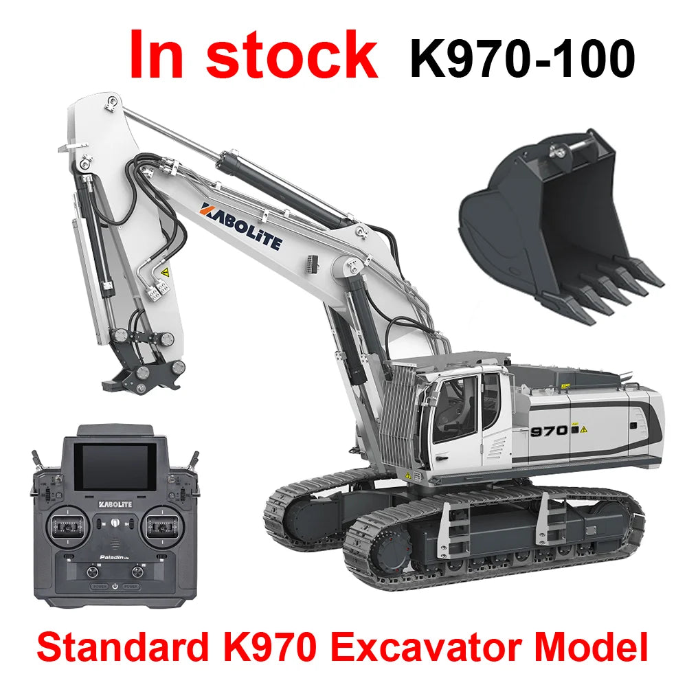 RC 1/14 Hydraulic Excavator Model Upgraded Version K970 100S PL18EV 18 Metal Excavator Model Boy Toy KABOLITE