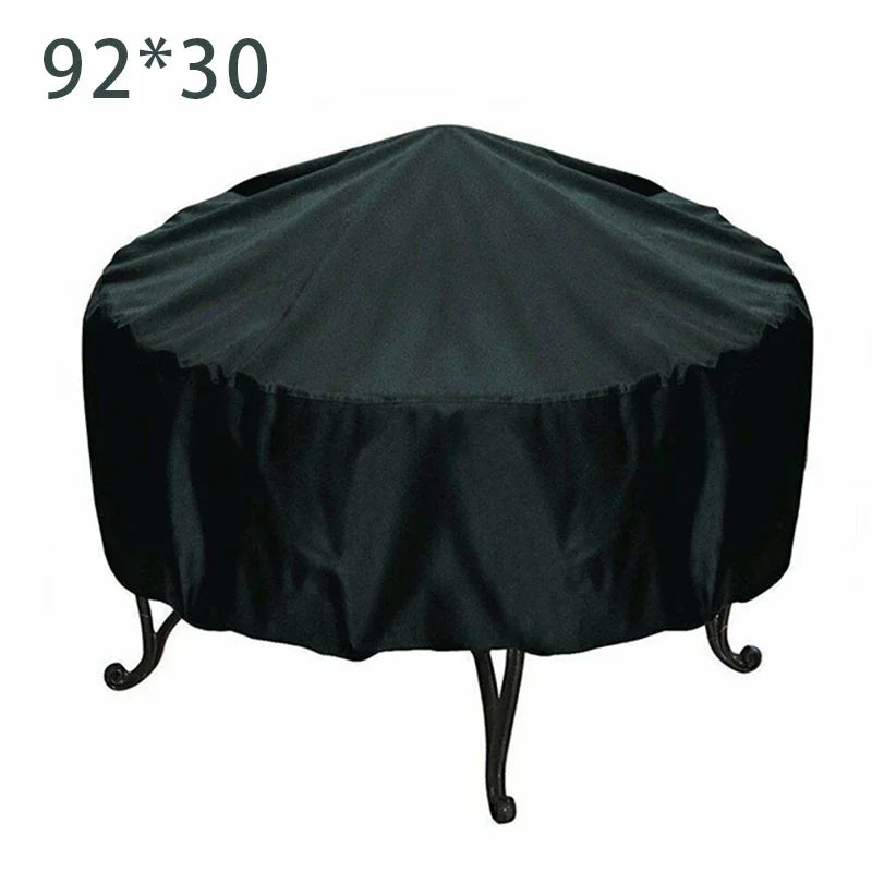 Fire Pit Cover Round Brazier Stove Cover Waterproof Windproof Sun Protection For Outdoor Garden Furniture Sets Muebles De Jardín