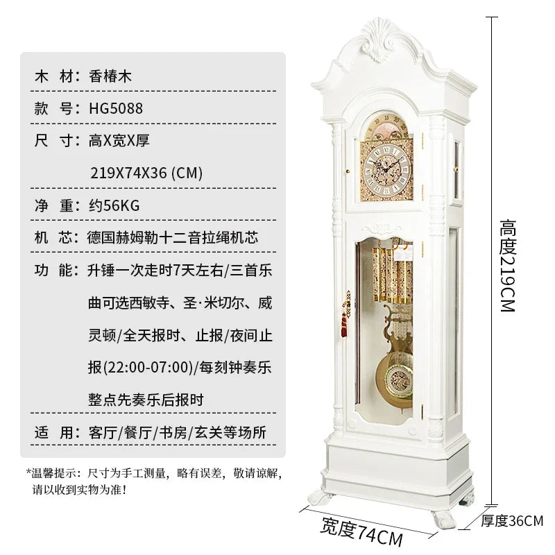 European-Style the Grandfather Clock Living Room Simple Vertical Floor Clock Hermle Mechanical Light Luxury Modern