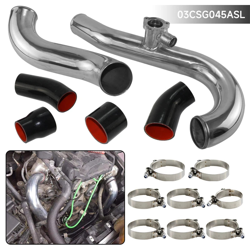 Intercooler Pipe Hose Kit Compatible Performance Fit for Ford Mustang 2.3L EcoBoost Petrol Convertible Coupe 2015-2022