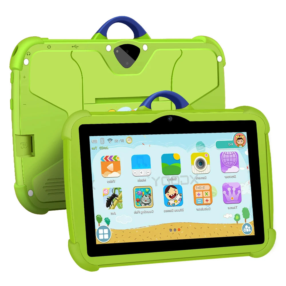 2024 BDF 7 Inch Kids Tablet Android 13.0 Tablets For Children Study Education Bluetooth WiFi With Cute Protective Case Kid Gift