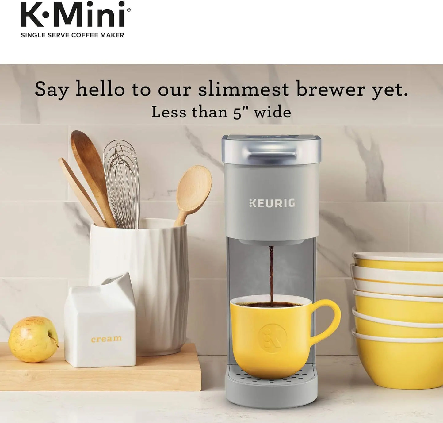 Keurig K-Mini Single Serve Coffee Maker, Studio Gray, 6 to 12 oz. Brew Sizes & K155 Office Pro Single Cup Commercial K-Cup