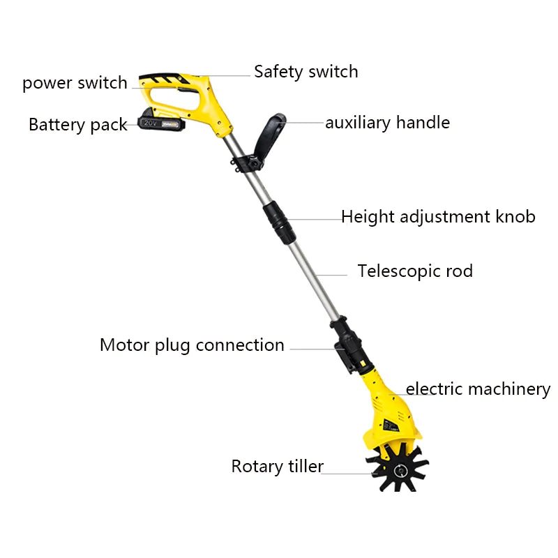 Electric Ripper, Lithium Electric Cultivator, Tiller,  Grounding Machine, Excavator, Rotary Tiller