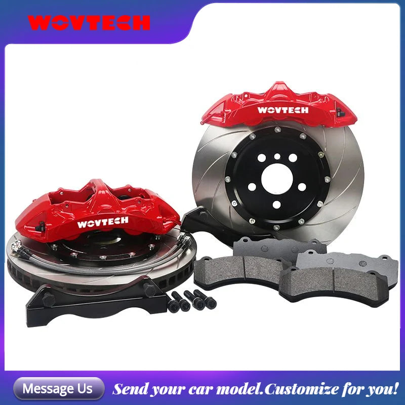 GT6 GT4 Brake Caliper Kits with front 405*34mm and rear 380*28 drilled and slotted pattern Disc Rotor for Ford Mustang GT