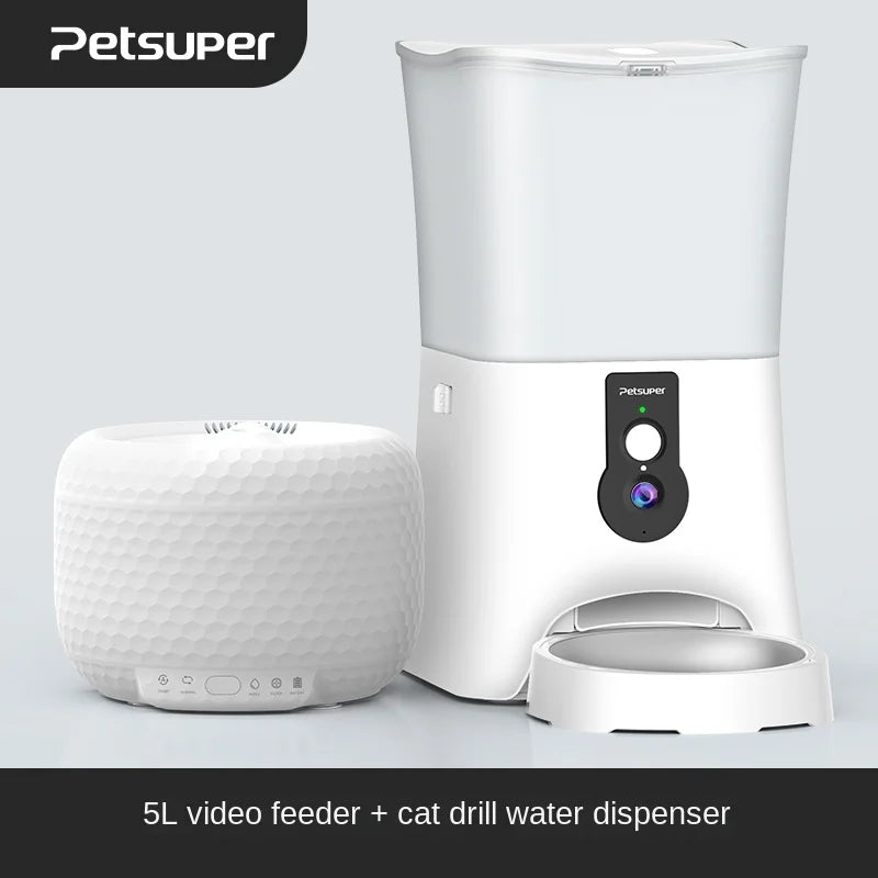 Automatic Water Dispenser Video Automatic Feeder Cat Food Bowl Intelligent Timing Dog Food Feeder Small Animal Supplies