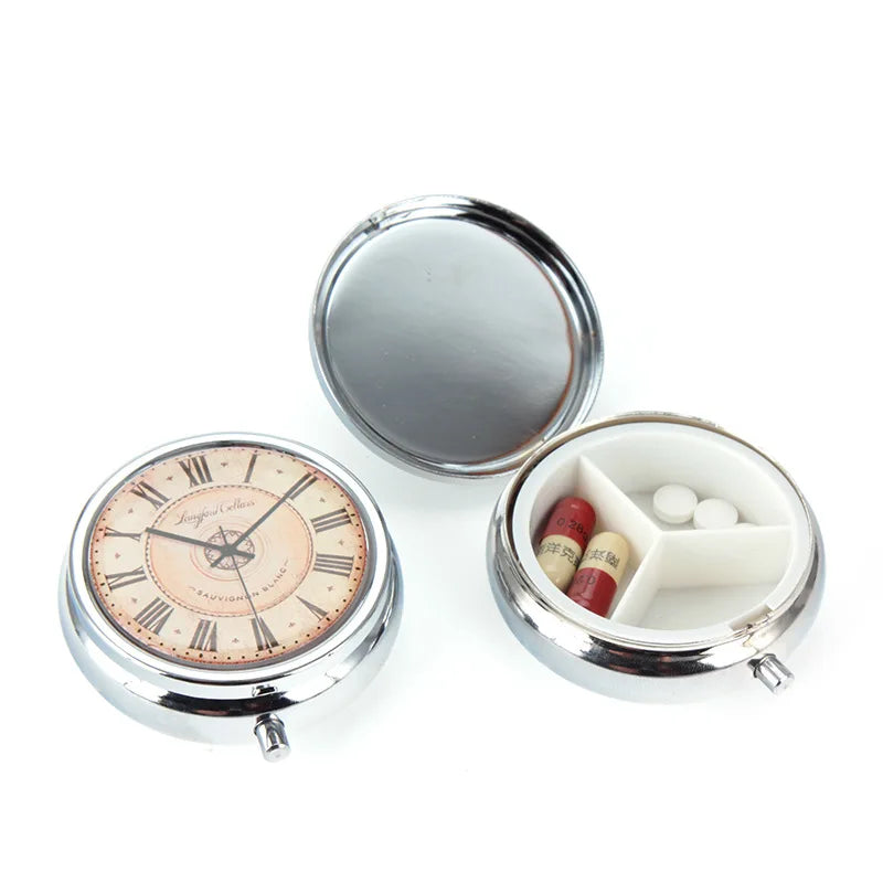 1000pcs Metal Pill Box Organizer Medicine Organizer Container Case Round Jewellery Storage Pocket Portable