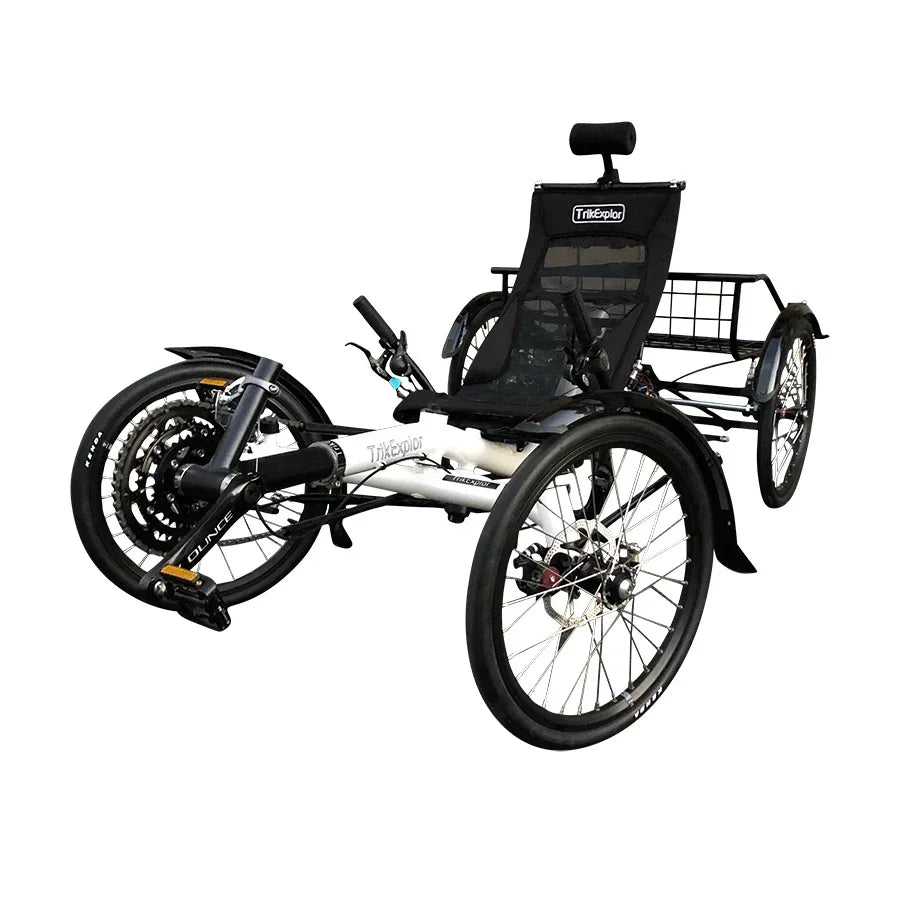 Comfortable Long-Distance Traveling TrikExplor 420E Electric Bafang 500W Motor Touring Recumbent Quad Bicycle