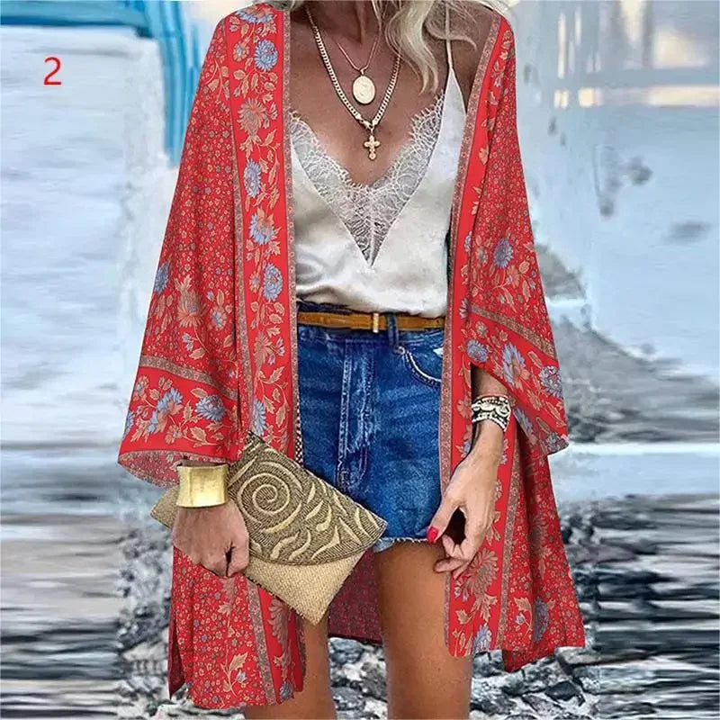 Bikini Cover Up Cardigan Swimsuit Woman Beach Cover Up Swimwear Women Long Sleeved Kimonos Beachwear